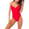 heekpek Donne Sexy Imbottito Costumi da Bagno Bikini Set Monokini Costume da Bagno Costume Intero delle Donne da Bagno Push-up Swimwear, Rosso, L