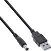InLine® Cavo adattatore di alimentazione USB DC da maschio a DC 5,5 x 2,10 mm, nero, 1 m