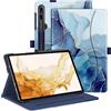 Fintie Custodia per Samsung Galaxy Tab S10+/ S9+/ S8+/ S7 FE/ S7+ 12,4 pollici, visualizzazione multi-angolo custodia protettiva con tasca, Auto Sleep/Wake, Ocean Marble