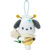 Sanrio Charm borsa porta mascotte ape e fiori Sanrio Pochacco 5,9"H - guance arrossate