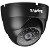 SANNCE 1080P 4-in-1 Telecamera di sicurezza IP66 CCTV AHD/TVI/CVI/CVBS analogica resistente Telecamera di sorveglianza Bullet Nero 2MP per interni/esterni visione notturna da 100 piedi