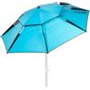 AKTIVE Ombrellone da spiaggia e da pesca antivento 200 cm, Blu, UV50, Palo basculante, Ventilazione superiore