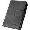 Etres Portafoglio Magnetico - Modello Slide - Fino a 7 Carte, Tasca Monete e Banconote - RFID, Ultra Slim, Funzione Stand per Smartphone - Anello Adattatore Magnetico Incluso (SOFT TOUCH, NERO)