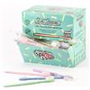 Dr. Bauer's Spazzolini da denti usa e getta con dentifricio - confezione da 100 - spazzolino da viaggio ecologico con cannuccia - per dentisti, hotel, campeggio - dispenser viola/verde/blu/rosso