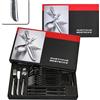 Justinus Twist - Set completo di posate da 60 pezzi, per 12 persone, con manico curvo, in acciaio inox 18/10 lucidato e lama in acciaio inox, forchetta, coltello e cucchiaio, per gastro e casa