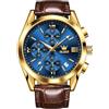 Olevs Orologio Meccanico per Donne Ceramica Cinturino Blu Orologio da