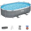 Bestway Set piscina - 488x305x107 cm grigio scuro