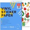 Ruibytree Carta Adesiva Vinile Trasparente Stampabile A4 Inkjet, 30 Fogli