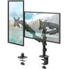 PUTORSEN Supporto per Monitor PUTORSEN 2 Monitor per Schermi da 17-32 Pollici, Supporto per Monitor 2 Monitor Regolabile in Altezza con 9 kg per Braccio, VESA 75/100 mm