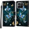 PHINIENLAND Cover per Honor 400 Smart 4G/5G PU Pelle Custodia Flip Farfalla