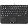 Perixx PERIBOARD-425 Tastiera Mini con Touchpad, Cablata, Tasti a Forbice, Retroilluminazione Regolabile, Layout Italiano, 78 Tasti, Compatibile con Windows, Nero