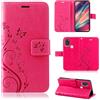 betterfon Custodia compatibile con Wiko View 5 / View 5 Plus, in pelle PU di alta qualità, per View 5 / View 5 Plus, motivo floreale, rosa