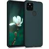 kwmobile Custodia Compatibile con Google Pixel 4a 5G Cover - Back Case Morbida - Protezione in Silicone TPU Effetto Metallizzato petrolio metallizzato