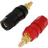 Walfront 4 Pezzi Connettore a Spina Banana Altoparlante Binding Post Amplificatore Terminal Binding Post per Banana Rosso Nero 5mm
