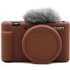 Rieibi Custodia ZV-1, custodia protettiva in morbido silicone per fotocamera digitale Sony ZV-1 ZV1, custodia leggera per fotocamera ZV1 - marrone scuro