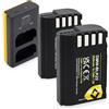PATONA Caricatore LCD USB-C + 2x Protect Batteria DMW-BLK22 2600mAh - per Panasonic Lumix S5 II/IIX S5 S9 G9 II GH7 GH6 GH5 - set completo con sensore NTC