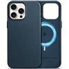 SHIELDON Custodia per iPhone 15 Pro Max 6,7, Custodia in Vera Pelle [Antiscivolo] [Anti-Graffio] Custodia Protettiva con Pulsanti in Metallo Compatibile con iPhone 15 Pro Max 5G 2023- Blu Navy