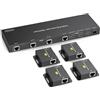 VEDINDUST Extender HDMI splitter 1 ingresso 6 uscite su Cat6/7 Ethernet HDMI fino a 50M 165ft con 2 uscite Loop Supporta la gestione EDID 1080P60Hz POC