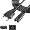 Bromae Cavo di Alimentazione 2 Poli 3 m Cavo Alimentazione C7 Spina Euro Power Cable per PS5 / PS4 / PS4 Slim / PS3 Slim/Xbox One S/X, Xbox Série X/S, TV Monitor Samsung LG Philips Sony Sharp TCL ecc