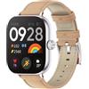 MIJOBS Cinturino in Pelle Compatibile con Redmi Watch 6/5/4 per Uomini e Donne | Cinturini di Ricambio per Orologio Intelligente Xiaomi Smart Band 10 Pro, 9 Pro e 8 Pro, Bracciale Classico e Elegante