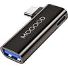 MOGOOD Type C OTG 2 in 1 Adattatore con Porta USB 3.0 5Gbps e Porta di Tipo C per PD 100W, Adattatore USB C per One Plus Ace 3 Pro, iPad Air/Mini, iWatch, Samsung Galaxy S24