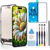 Brinonac Display per iPhone 15 Plus, Schermo LCD Retina Full HD 6,7, Kit di Sostituzione Touch Screen con Digitizer e Telaio