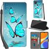 PHINIENLAND Cover per Xiaomi Redmi 9C / Redmi 10A custodia portafoglio Turquoise | 3 scomparti carte, 1 tasca banconote, Chiusura magnetica, Supporto, Pelle PU flip cover per Xiaomi Poco C3
