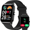 Yoever Smartwatch Uomo Rispondi/Effettua Chiamate e Alexa, 1.8 Orologio Smartwatch SpO2/Frequenza Cardiaca/Sonno/Stress, 120 Modalità Sport, Orologio Fitness IP68 Regalo Uomo (Nero, 1.8)