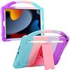 JOGUIIA Custodia in silicone premium per iPad 10.2 2021/2020/2019, custodia per iPad 9a 8a 7a generazione per bambini, custodia JOGUIIA con supporto per impugnatura per modello Apple iPad 10,2 (multicolore)