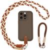 Coiwxmoi Cover per iPhone 15 Pro Max con Cordino, Custodia Doux Silicone con Regolabile Collana Ultra Sottile Antiurto AntiGraffio Protettiva Case con Laccio Tracolla per iPhone 15 Pro Max 6,7, Cachi