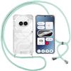 ISOI Cover con Cordino per Nothing Phone 2a / 2a Plus, Custodia Trasparente con Collana Tracolla Laccio Collo Ultra Sottile Morbido TPU Silicone Antiurto AntiGraffio Antiscivolo Case, Verde