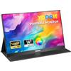 Yodoit Monitor Portatile 14 100% sRGB Display IPS FHD 1920x1080P | Secondo Schermo Esterno per laptop con Connettività USB-C e HDMI, con Altoparlanti e Custodia, Compatibile con PC, Mac, PS e Xbox