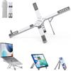 ORICO Supporto PC Portatile per Viaggio & Scrivania, Alluminio Leggero Pieghevole 3 in 1 per Laptop, Tablet & Telefono, 5 Altezze Regolabili, per MacBook/HP/Dell/iPad/iPhone fino a 17 - PN1, Argento