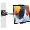 woleyi Supporto Tablet Muro Orientabile, woleyi Porta Tablet Parete con Braccio in Metallo per Cucina, Bagno, Camera da Letto, Sala da Lettura per iPad Pro Air Mini, Galaxy, Switch, Telefono, 4-12.9