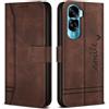 Bravoday Cover per Huawei Honor 90 Lite, Flip Custodia in Pelle PU Portafoglio Custodia per Huawei Honor 90 Lite, con Slot per Schede, Marrone