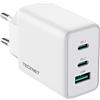 TECKNET Caricatore USB C 65W PD 3.0 GaN Fast Charger, Alimentatore Presa USB 3 Porte,Caricatore USB da Muro Compatibile per iPhone 13 Pro Max/13 Pro/13/13 Mini, MacBook Pro, iPad Pro(Senza Cavo)