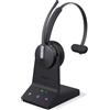 Yealink WH64 Cuffie wireless DECT e Bluetooth mono Teams con microfono, portata di 184,7 m, 3 microfoni, cancellazione del rumore, 26 ore di conversazione, cuffie PC certificate Microsoft