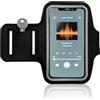 COM-FOUR® Fascia da braccio sportiva - tasca sul braccio per smartphone - tasca per MP3 e cellulare per la parte superiore del braccio - ideale per corsa, jogging e sport (1 pezzo - nero)