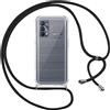 Pnakqil Custodia Cordino Cover per OPPO Realme GT Master Edition 5G 6.43 Girocollo Collana Cordoncino Collo Cordini Cordino Tracolla Catena Silicone Protettiva Trasparente Custodia Case, Nero