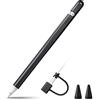 FINTIE Custodia Compatibile con Apple Pencil 1st Generazione, Protettivo Tappo Holder in Silicone Custodia Accessori con 2 Pennino Covers e Cavo Adattatore Tether, Nero