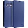 doupi Deluxe FlipCase per Samsung Galaxy S10 Plus, Protezione Custodia Ultra Slim Magnete Flip Cover Protettiva Book Style Etui Stare in Piedi, Blu Scuro