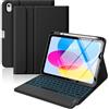 MoKo Custodia con Tastiera Multi-touch per iPad (A16) 11a Gen 11 Pollici 2025, Custodia per iPad 10a Gen 10,9 Pollici con Portapenne, Tastiera Bluetooth Staccabile Retroilluminata a 7 Colori, Nero