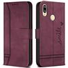 Bravoday Custodia per Huawei Honor 10 Lite/Huawei P Smart 2019 in pelle PU con slot per carte e funzione di supporto per Honor 10 Lite, Vino Rosso