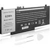 ASUNCELL 6MT4T Batteria del portatile per Dell Latitude E5470 E5570 Precision 3510 7V69Y TXF9M 79VRK 07V69Y 6MT4T 0HK6DV 079VRK 0TXF9M 451-BBUN 451-BBTW 0C1P4 7.6V 62Wh