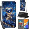 PHINIENLAND Cover per Xiaomi Redmi 9C / Redmi 10A custodia portafoglio Cuore | 3 scomparti carte, 1 tasca banconote, Chiusura magnetica, Supporto, Pelle PU flip cover per Xiaomi Poco C3