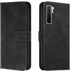 Bravoday Cover per Huawei P40 Lite 5G / Nova 7SE 5G, Flip Custodia in Pelle PU Portafoglio Custodia per Huawei P40 Lite 5G / Nova 7SE 5G, con Slot per Schede, Nero