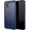 WJXEXRS Cover per Samsung Galaxy XCover 7 Pro, Custodia Spazzolata e Fibra di Carbonio Morbido Silicone TPU Slim Fit Case, Antiurto, Antigraffio, Antiscivolo, custodia Protezione Grado Militare -Blu