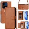MOJIA Cover per Xiaomi 14T PRO, Custodia Portafoglio in Pelle PU con Tracolla e Cinturino da Polso, Porta Carte Multifunzionale. Brown