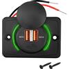 Meiriyfa Presa USB da Parete per RV 12V-24V con Ricarica Rapida 3.0, Doppia Presa USB A, Caricatore da Auto, Presa di Alimentazione con Coperchio per Auto, Autobus, RV, Barca, Veicoli Marini, ATV