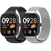CHANRASI Metallo Cinturino Compatibile con Cinturini Redmi Watch 5/Redmi Watch 4/Xiaomi Mi Band 8 Pro/Xiaomi Mi Band 9 Pro,Cinturino Magnetiche per Redmi Watch 4 Nero/Argento